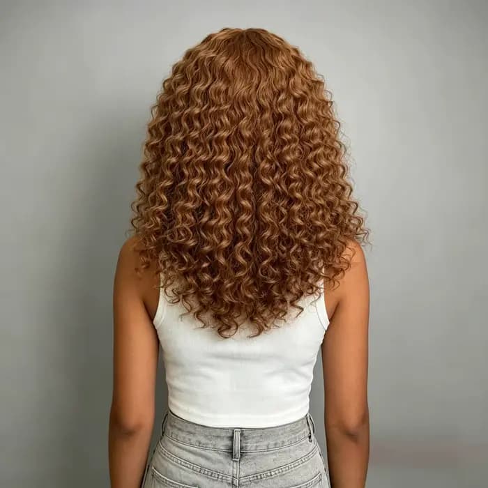 Perruque afro bouclée mi-longue, cheveux bruns, pour femmes, en fibres synthétiques naturelles, douces et moelleuses, pour cosplay, fête ou usage quotidien