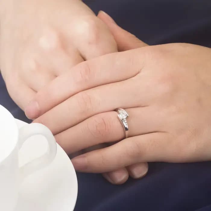 Bague de fiançailles en diamant pour femme, or blanc massif 14 carats, bijoux de doigt, beau cadeau, document D VVl's, fille, amour, meilleur, 0,5 ct, AU585