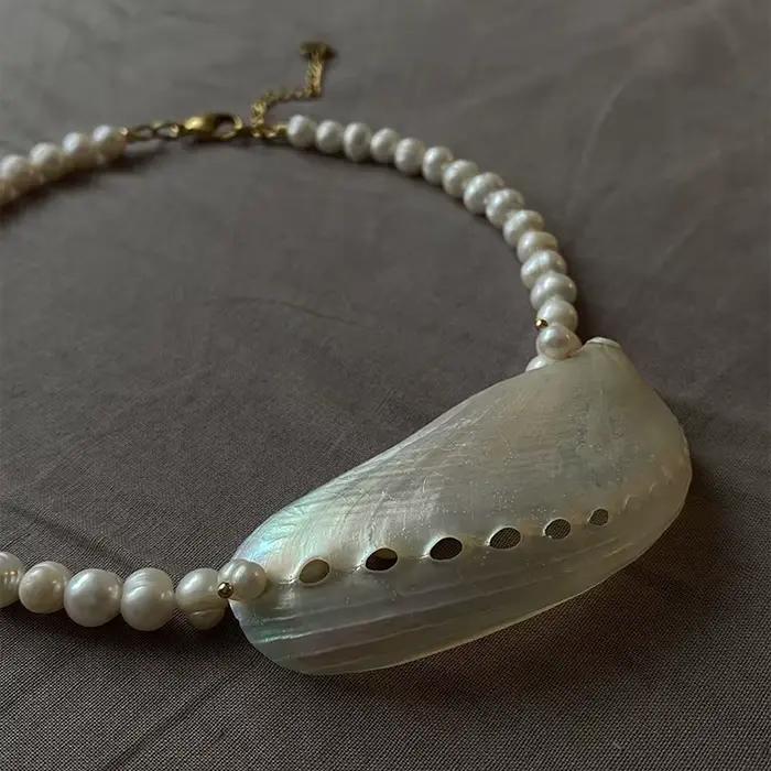 Collier bohème en coquillage de mer pour femmes, bijoux en perles naturelles, conque, à la mode, Vintage, cadeau de fête