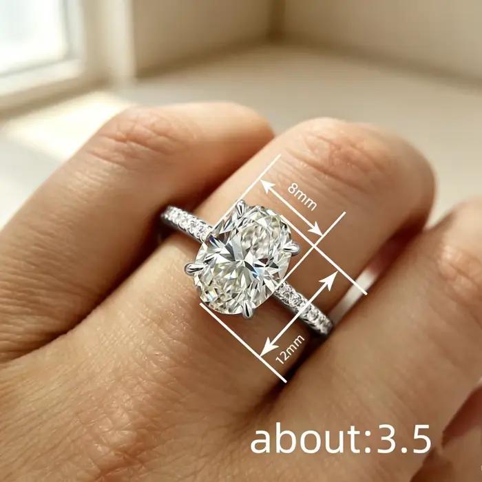 Bague ovale en argent Sterling 925 pour femmes, avec CZ brillant, exquise, simple, pour mariage, fiançailles, fête, bijoux fins, offre spéciale