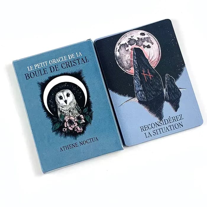 Cartes Oracle de poche en forme de boule de cristal, Athene Noctua, jeu de 13 cartes Oracle pour l'intuition, la divination, jeu de société spirituel