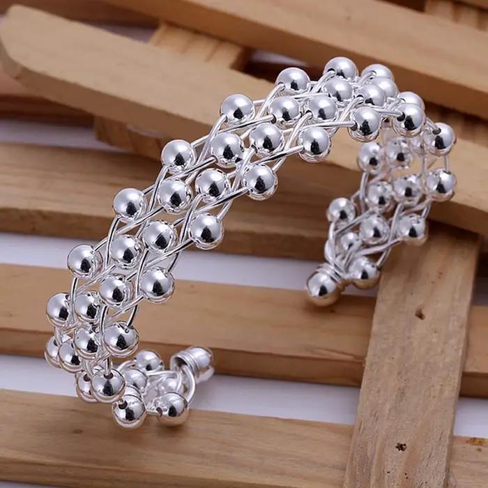 Vente en gros de bijoux pour femmes en argent sterling 925, bracelet exquis en forme de raisins sphériques pour femmes