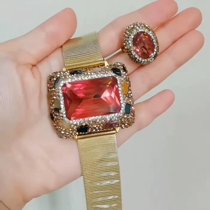 Bracelet de perles d'eau douce baroques naturelles, personnalisé incrusté de cristal de Citrine bleu jaune, Bracelet en pierre primitive pour femmes