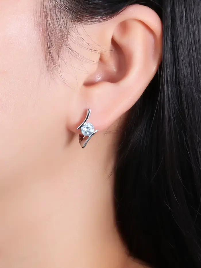 2026, boucles d'oreilles simples et élégantes en topaze bleu ciel naturel pour filles et femmes, bijoux fins en argent sterling 925, cadeaux