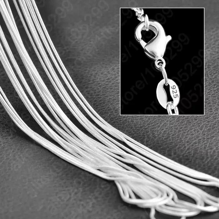 Prix bas de roche! Collier en argent pur 925 pour document, mode, qualité supérieure, multi-taille, vente en gros, 10 pièces