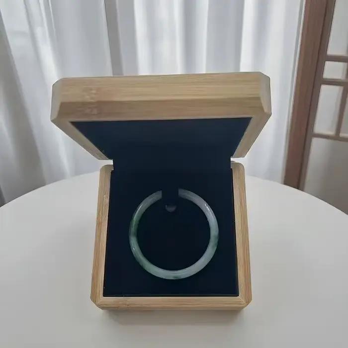 Boîte à bijoux en bambou et en bois, bracelet à bijoux, boîte cadeau élégante et minimaliste, boîte de rangement pour bijoux de la série premium