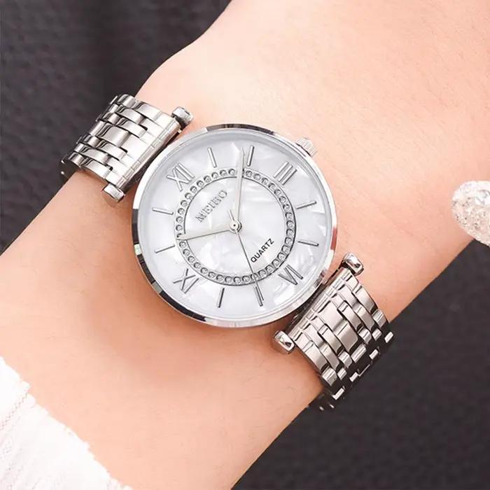 Luxe cristal femmes Bracelet montres haut de gamme mode diamant dames Montre à Quartz en acier Femme Montre-Bracelet Montre Femme Relogio