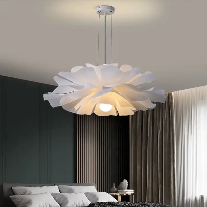 Nordique moderne salon salle à manger simple blanc romantique fleur lustre chambre des filles créatif chambre lustre