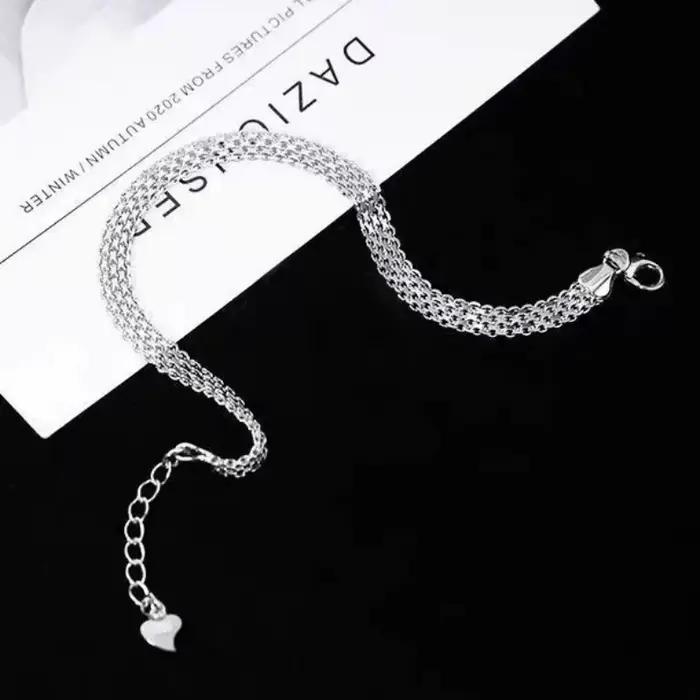 Bracelets en argent sterling 925, chaîne en maille pour femmes et hommes, bijoux de mariage Noble, jolie chaîne à la mode, 20cm, 8 pouces