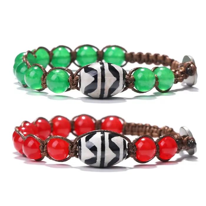 Bracelet Tianzhi en forme de dent de tigre, style tibétain bohème, chapelet en bois de santal rouge pour femmes et hommes, pierre naturelle, perle de 8mm