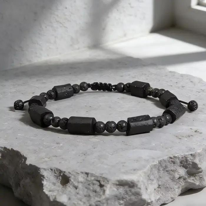 Bracelet en tourmaline noire, bijoux en pierre naturelle, bracelets personnalisés, bracelets de couple, bracelets pour homme, accessoires pour femmes