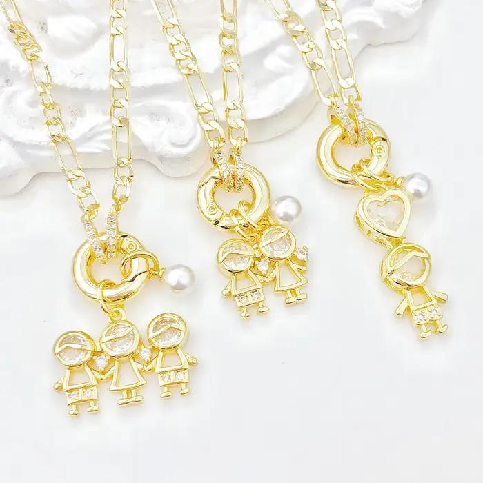 Pendentif en perles de Zircon pour fils/fille, chaîne de clavicule épaisse pour femmes et adolescentes, mode fête, bijoux de famille, cadeau, offre spéciale