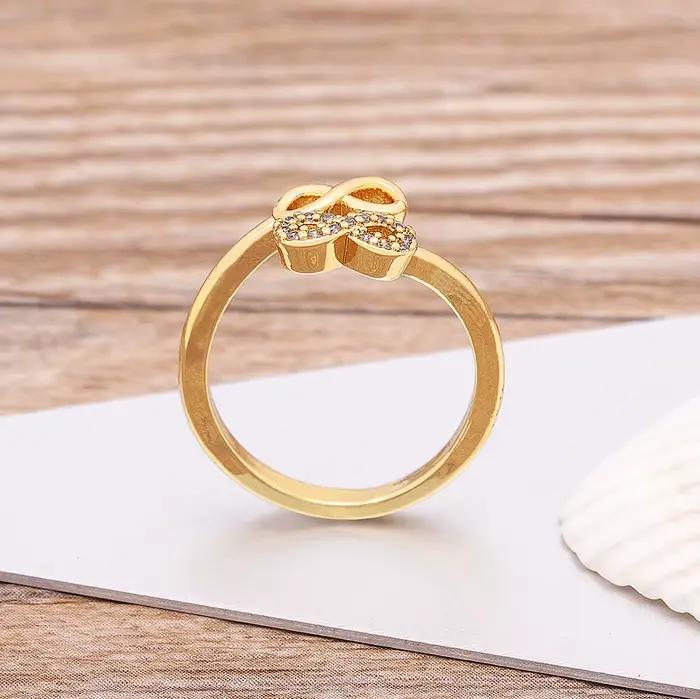 Nidin – bague ouverte en cuivre et Zircon pour femmes, Design infini créatif, mode exquise, bijoux de fête de fiançailles et de mariage réglables