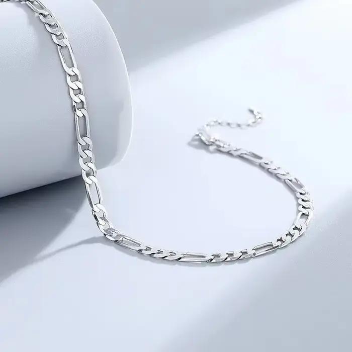 Bracelets de cheville en argent sterling 925, chaîne de 4MM y2k pour femmes et hommes, jolis bijoux de mariage, accessoires, cadeaux à la mode, tendance