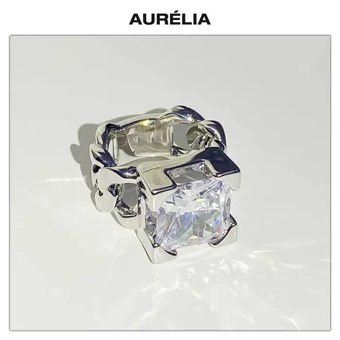 Europe amérique grand cristal Zircon élégant anneau boucles d'oreilles hommes femmes populaire bijoux accessoires tendance