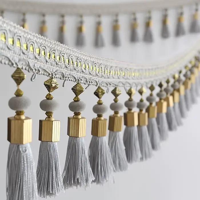 1M rideau gland perlé garniture frange tresse Boho rembourrage bricolage couture rideau accessoires décoration de la maison rembourrage matériel