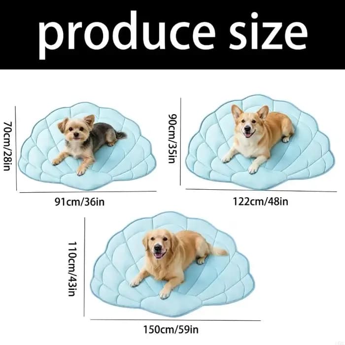 Tapis refroidissement pour animaux compagnie en forme coquille mer avec conception refroidissement à 5 couches en