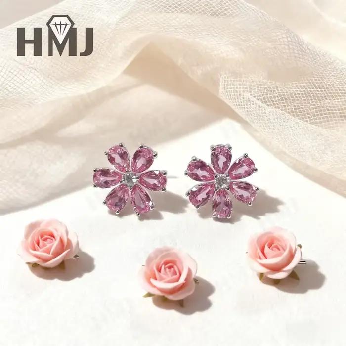 Boucles d'oreilles en pierres précieuses taille poire, rubis/saphir/Padparacha, bijoux éblouissants VVS1 pour femmes, cadeau de vacances pour noël, pâques
