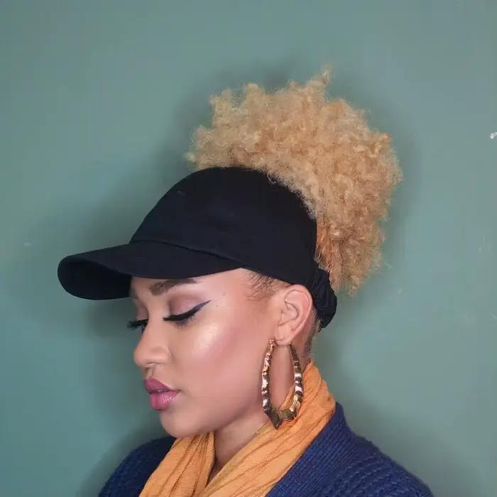Casquette queue de cheval dos nu pour femmes, cheveux naturels Afro, chignon en désordre, casquette de Baseball réglable, nouvelle collection