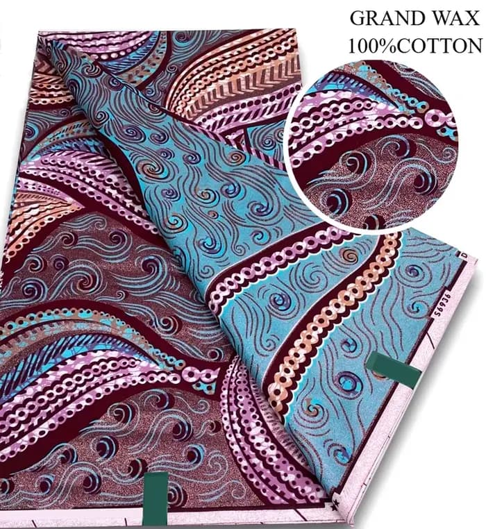 Nouveau Tissu Wax Africain en Coton Ankara, Super Pailleté et Doux, Imprimé Flash, de Bonne Qualité, avec Motif Batik Doré