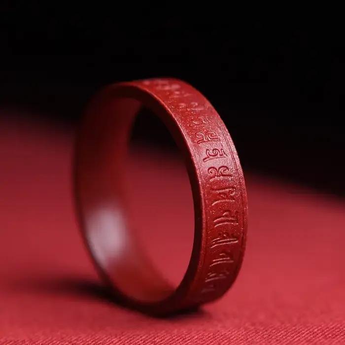 Bague Cinabre Authentique Naturelle, Bijoux d'Éternité, Amulettes de Fiançailles, Mascottes, Cadeau de Luxe, Couple, Petite Amie, Amour, Promesse, Mode