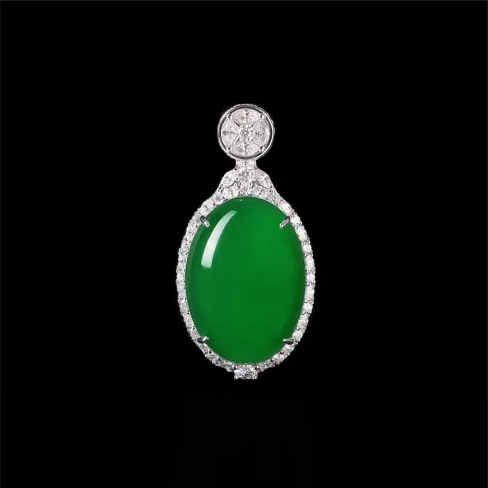 WUIHA Vintage 925 argent Sterling naturel Jade laboratoire saphir haute teneur en carbone diamants pierres précieuses Cocktail pendentif collier bijoux fins