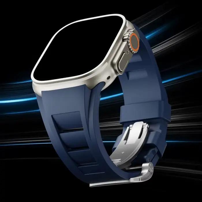 Bracelet de sport pour Apple Watch Ultra 3 2 49mm, en caoutchouc, pour iWatch série 11 10 46mm 9/8/7 45mm 6/SE 44mm, en Silicone pour hommes