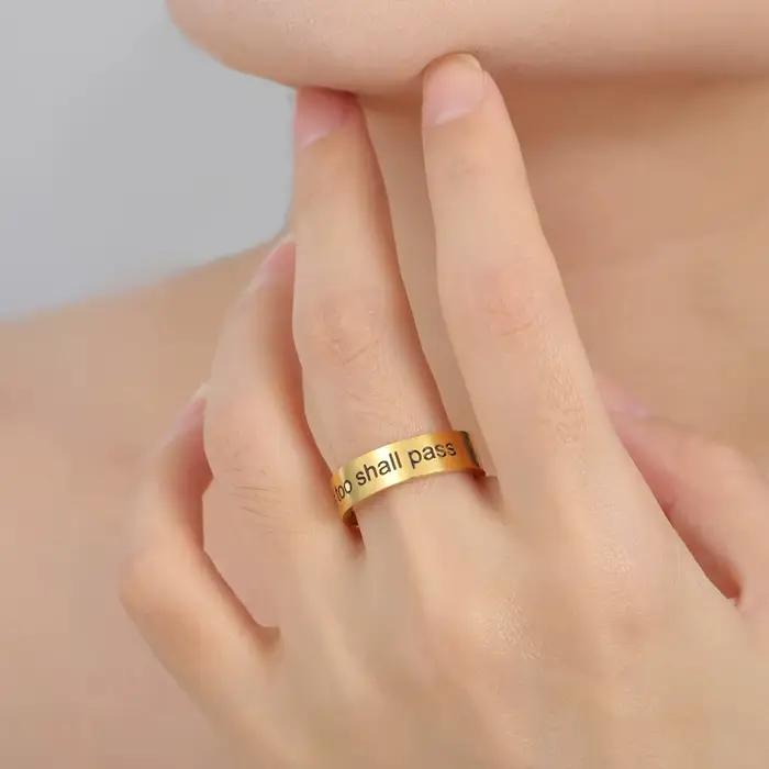 Dawapara – bague avec lettre hébreu, ce aussi passe-partout, verset de la Bible, bague de bénédiction, passe-passer juif, bijoux Judaica en acier inoxydable