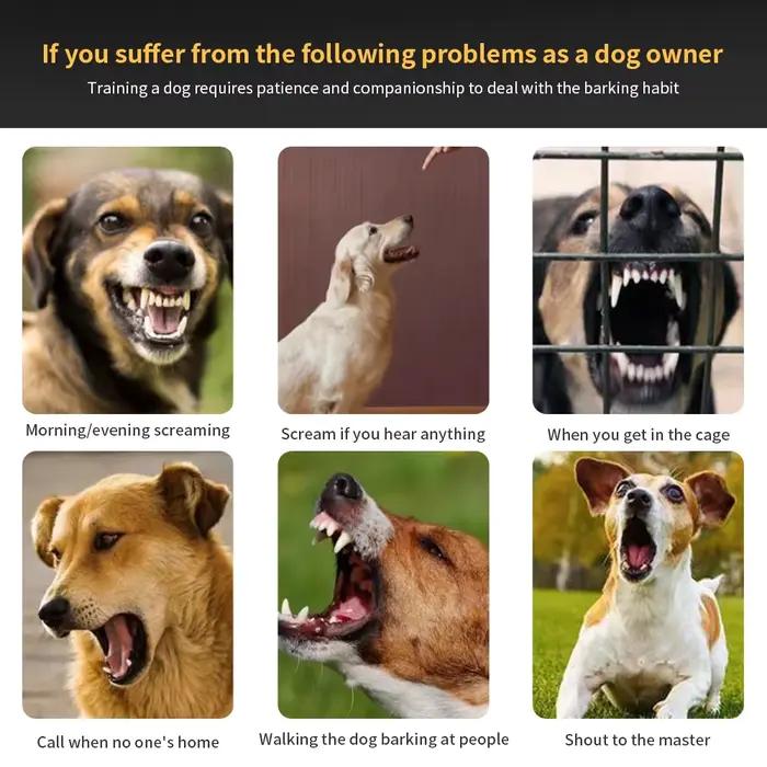 Colliers de formation pour chiens de compagnie, Anti-aboiement automatique, Rechargeable par USB, 7 intensités, sécurité, choc statique, capteur sonore humain