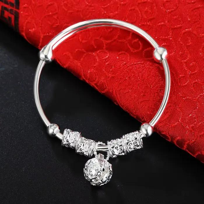 Bracelet manchette ajustable en argent sterling 925 pour femme, avec clochettes, idéal pour les fêtes, mariages, bijoux de mode, cadeau