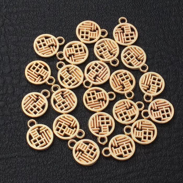 Breloques CCB porte-bonheur, 100 pièces, pendentifs Fu chinois pour bricolage, Bracelet, boucles d'oreilles, collier, fabrication de bijoux porte-bonheur, matériaux faits à la main