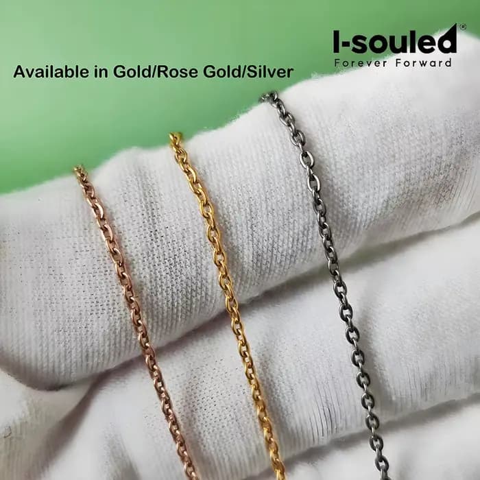 Nouveau Collier chaîne minimaliste en titane pur |   Tour de cou léger de 1,5 mm disponible en trois pour femme couleur hypoallergénique
