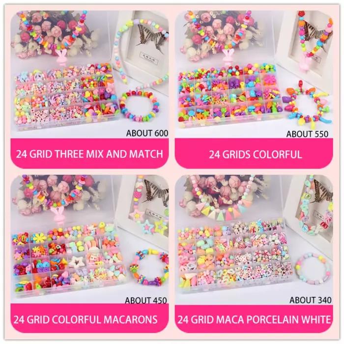 Kit de perles pour la création de bijoux faits main, kit de bricolage créatif pour la fabrication de bracelets, perles créatives pour enfants et filles
