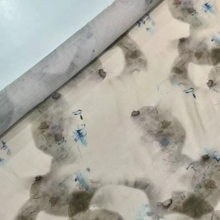Tissu de luxe imprimé Lyocell rouge vert bleu