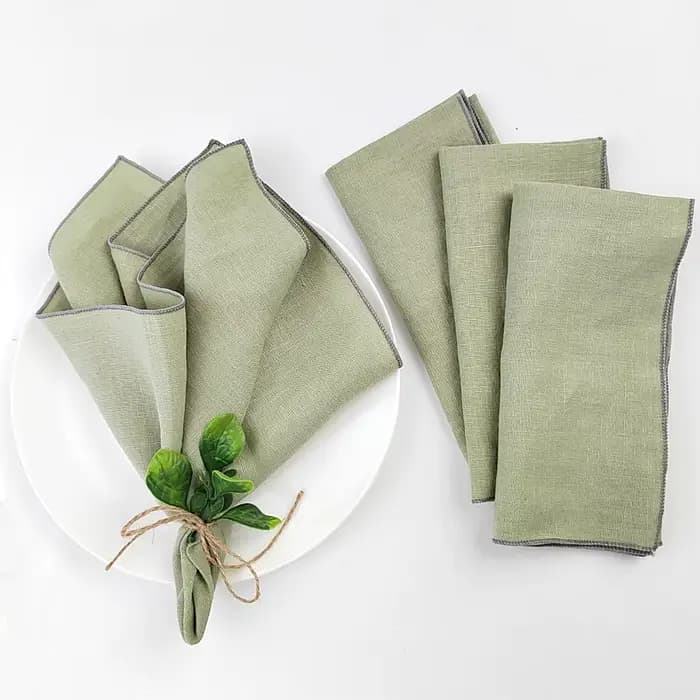 Lot de 10 grilles de serviette en lin 100% pur, écologique et durable, idéal pour les mariages, les réunions de famille, les pique-niques et plus encore