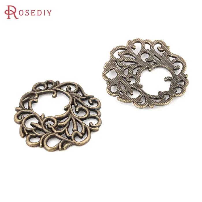 Fleur de vigne en alliage de zinc bronze antique pour femmes, breloques allergiques, bijoux de bricolage, fournitures exécutives, collier, boucles d'oreilles, accessoires