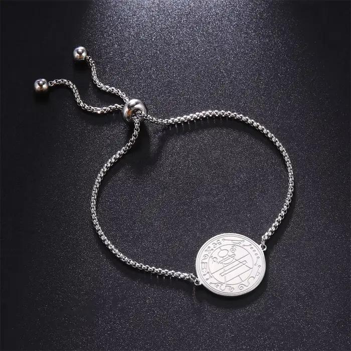 EUEAVAN Bracelet porte-bonheur vintage de protection contre la misère, sceau de Salomon, amulette de fortune, bijoux en acier inoxydable, accessoires cadeau
