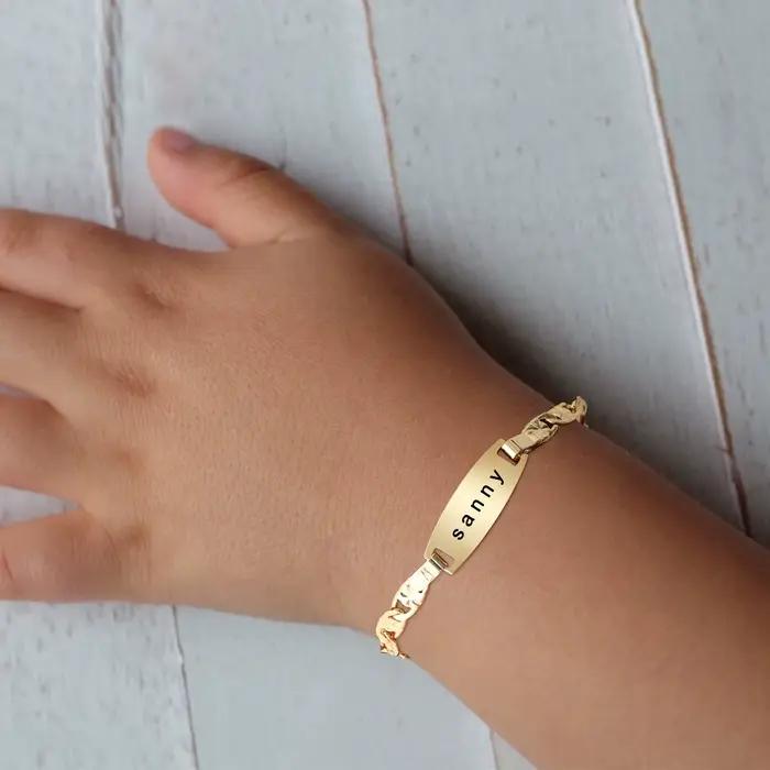 Bracelet de pierre de naissance personnalisé pour femme, gravé, citation inspirante, nom, barre d'identification, unique, famille, bijoux de bateau de chia