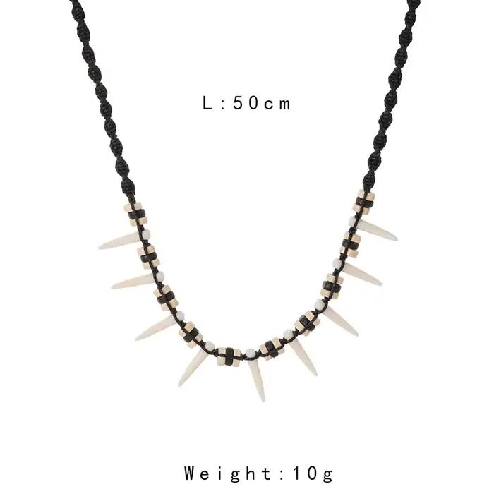 Collier dents de loup bohème tissé à la mode, collier couple, amulette, cadeau de décoration bricolage, 216.239.