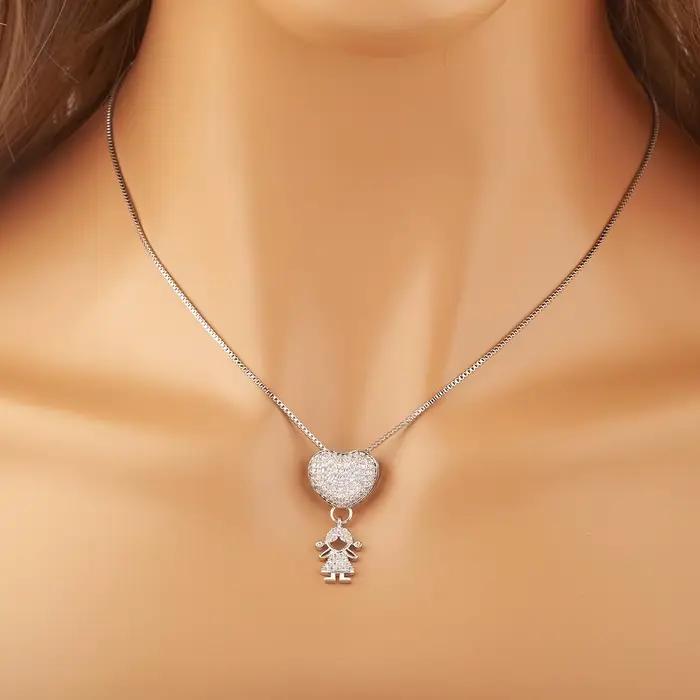 Nidin nouveau Design de luxe cuivre incrusté brillant Zircon garçons et filles pendentif à breloque collier pour femmes mode femme bijoux cadeaux