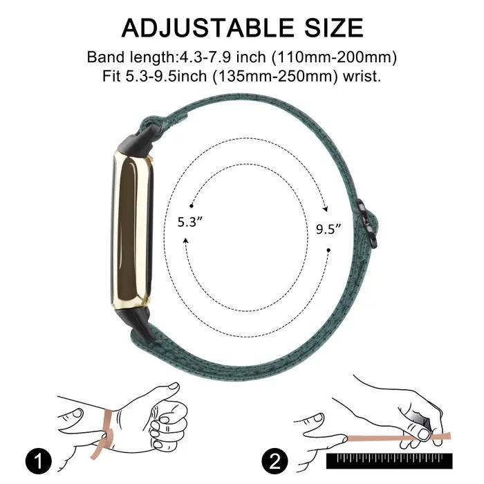 Bracelet artificiel astique de Remplacement Réglable pour Montre Connectée Fitbit Luxe, Accessoires, 2 Pièces/Lot