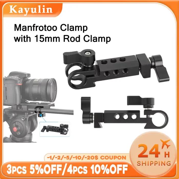 Pince de type Manfrotto Kayulin avec pince à tige de 15 mm, pour élargir les configurations d'appareil photo, offrant un montage sécurisé, pour studio photo