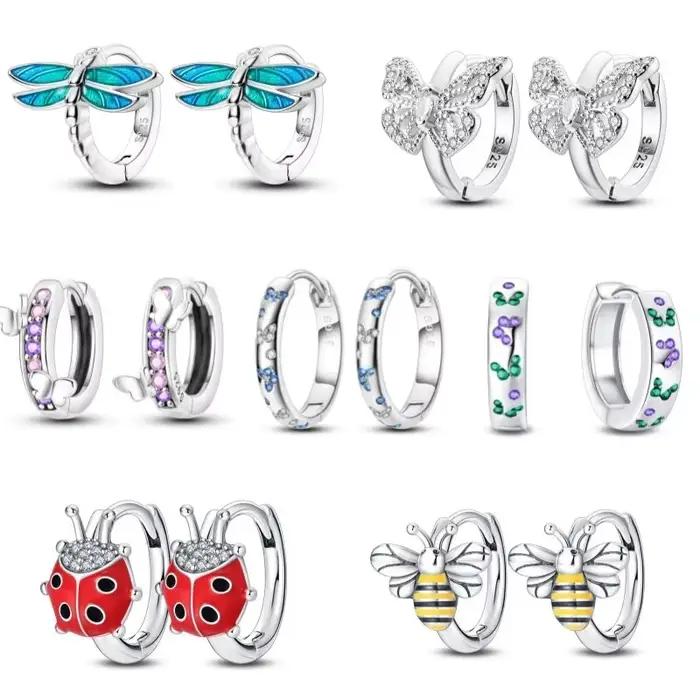 Boucles d'oreilles libellule pour femmes, clous d'oreilles en argent Sterling 925, bijoux à la mode pour fête, mariage, fiançailles, cadeau
