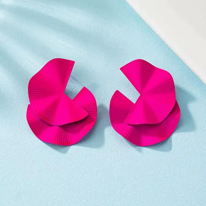 Boucles d'oreilles vintage bohème pour femmes, grandes, irrégulières, géométriques, en métal doré, pendantes, bijoux exagérés, 2024