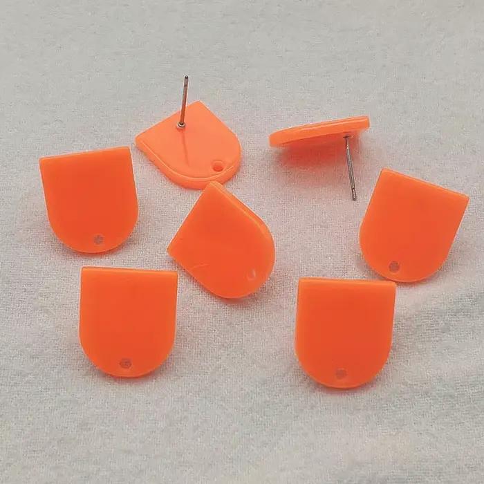 Nouvel arrivage! Clou d'oreille en acrylique de forme narnéon, solide, boucle d'oreille faite à la main, pièces de bricolage, résultats de bijoux, composants, 17x15mm, 100 pièces