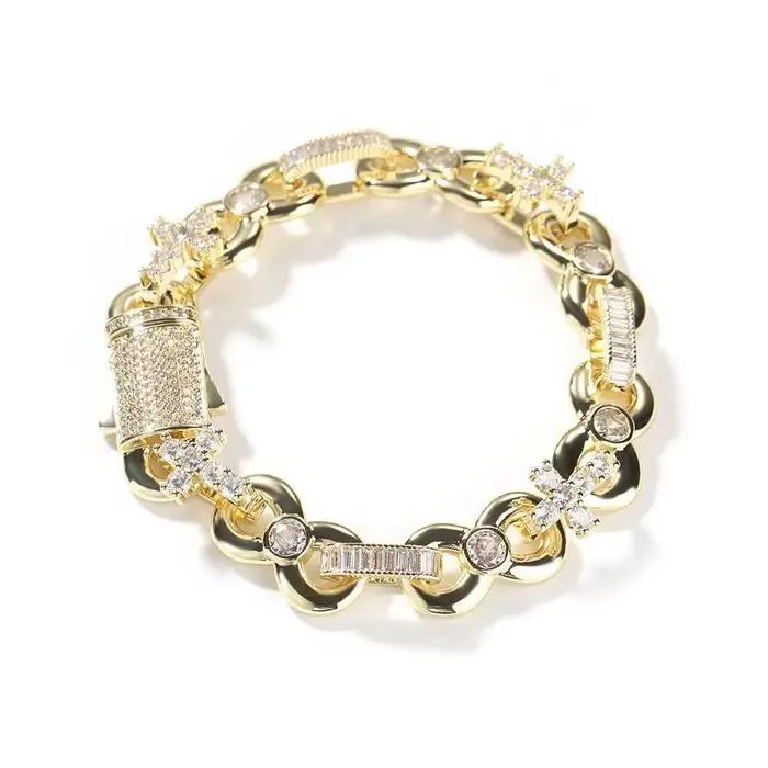 Collier Hip-hop pour hommes, bijoux haut de gamme, surface photosensible, croix infinie de 12mm, boucle de printemps, collier d'été (goutte d'eau cra