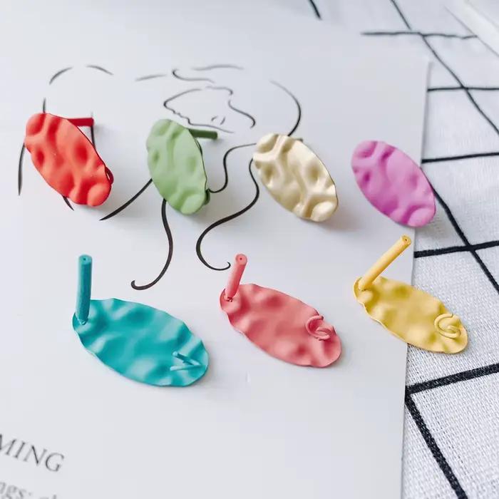 Boucles d'oreilles ovales irrégulières en fer pulvérisé, accessoires de base pour bricolage de bijoux, vente en gros
