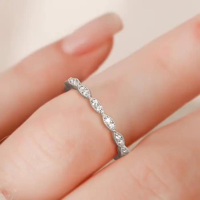 Lnkry – bague d'éternité en Moissanite ronde certifiée de 1.5mm pour femmes, en or 14k, anneaux empilables pour anniversaire, bijoux, cadeau
