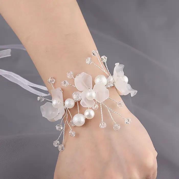 Bracelet Fleur à Lacets pour Demoiselle d'Honneur, Accessoires de Bal pour Patients, Décor de ix