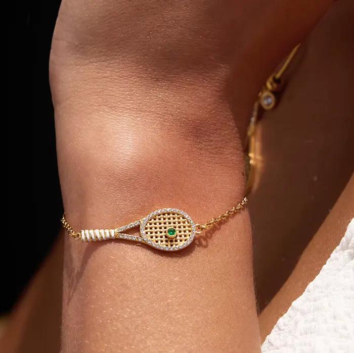 Bracelet chaîne de raquette de tennis Zora Sporty Zircon pour femmes, plaqué or 18 carats, acier inoxydable, bijoux imperméables, cadeau